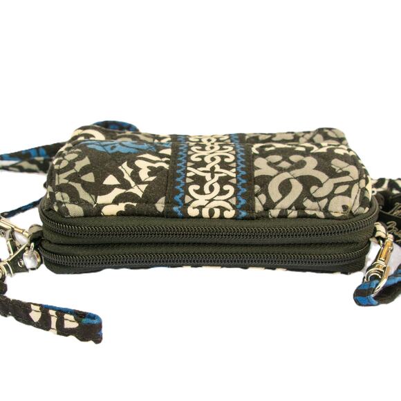 VERA BRADLEY Canterberry Cobalt Zip Around Wallet Clutch Wristlet Crossbody - Picture 5 of 7